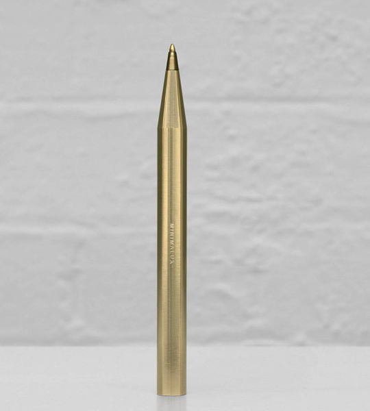 Minimalux's Ball Point Pen is made from a single fluid sleeve of lasting solid brass. Minimalux's Ball Point Pen is made from a single fluid sleeve of lasting solid brass.